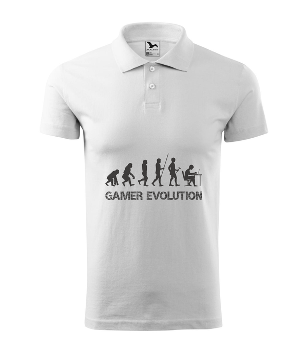 Gamer evolution - Galléros férfi póló fehér