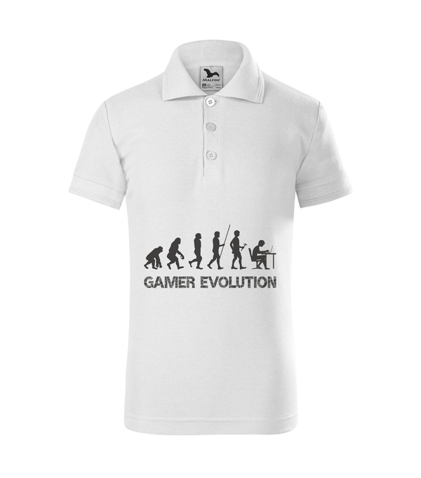 Gamer evolution - Galléros gyerek póló fehér