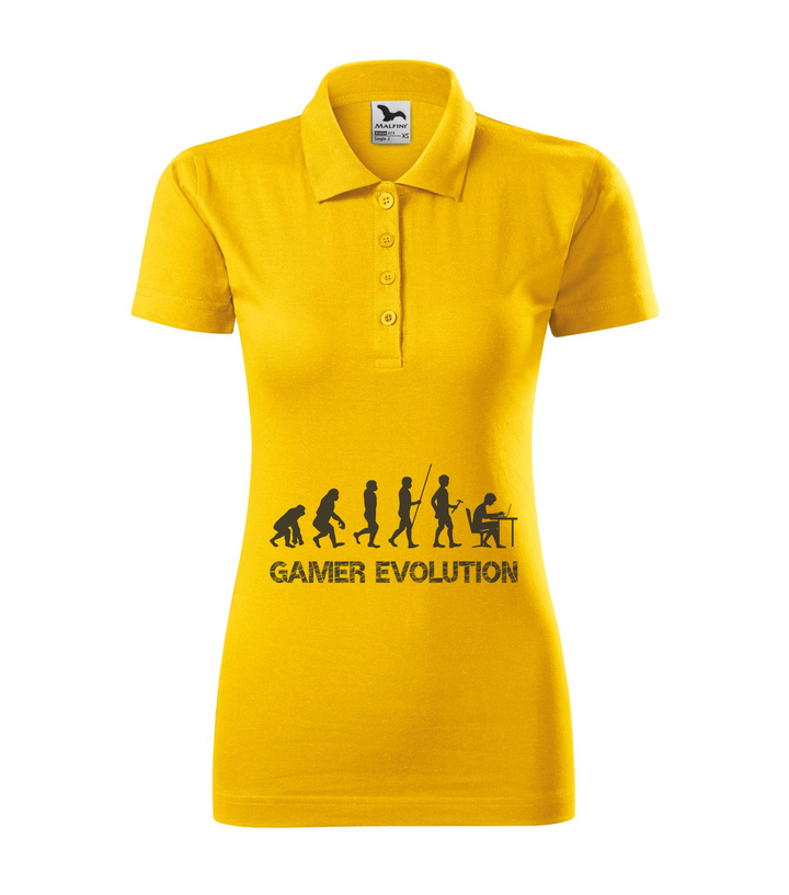 Gamer evolution - Galléros női póló sárga