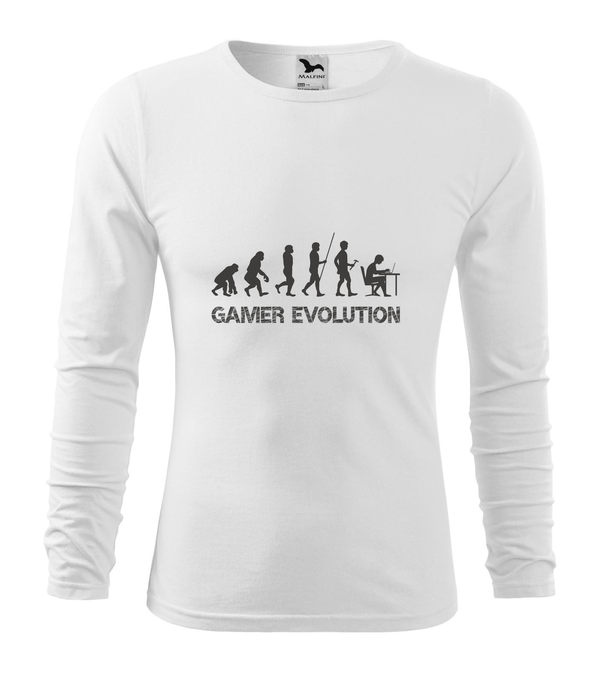 Gamer evolution - Hosszú ujjú férfi póló fehér