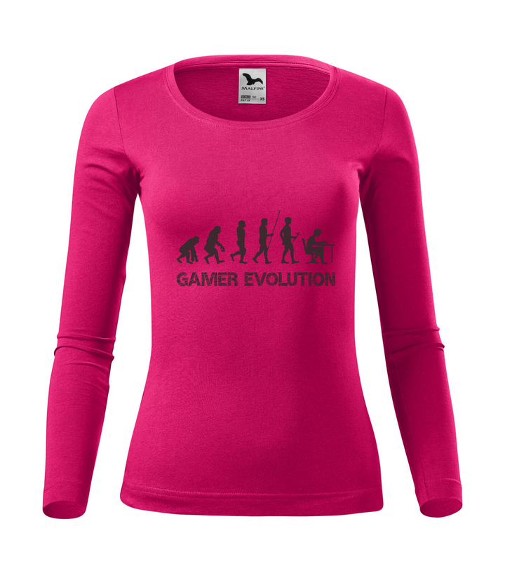Gamer evolution - Hosszú ujjú női póló málna