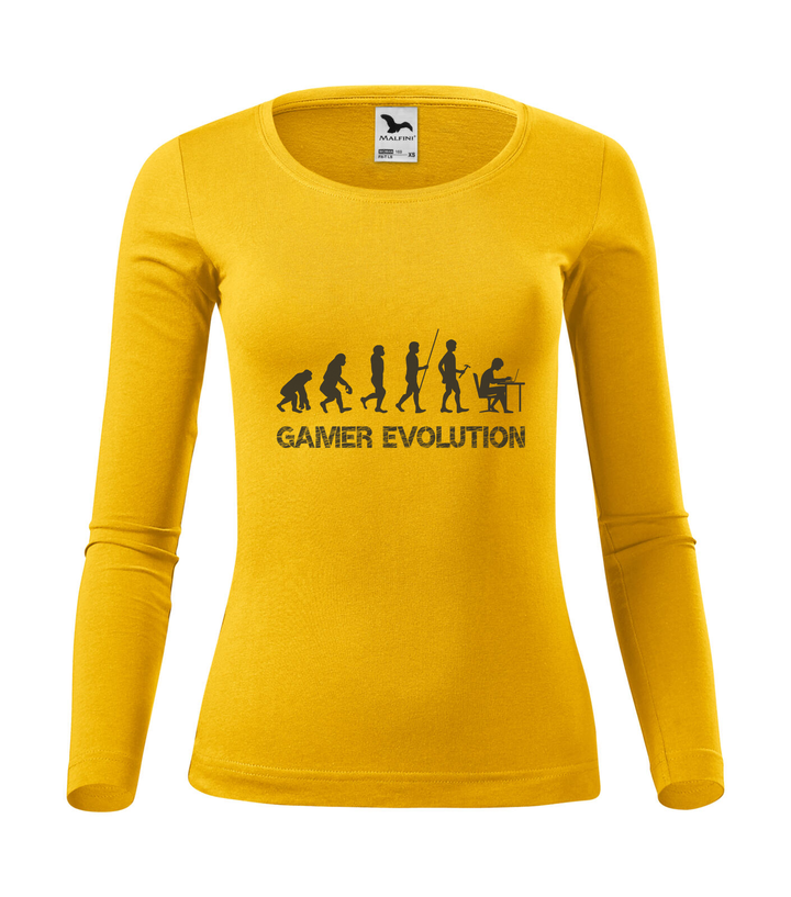 Gamer evolution - Hosszú ujjú női póló sárga
