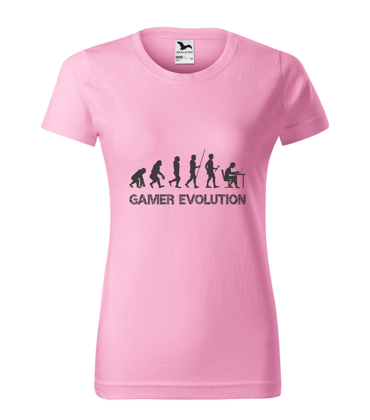 Gamer evolution - Női póló rózsaszín