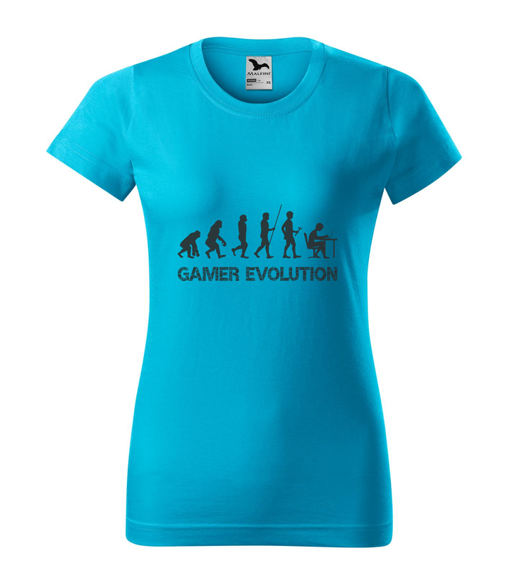 Gamer evolution - Női póló türkiz