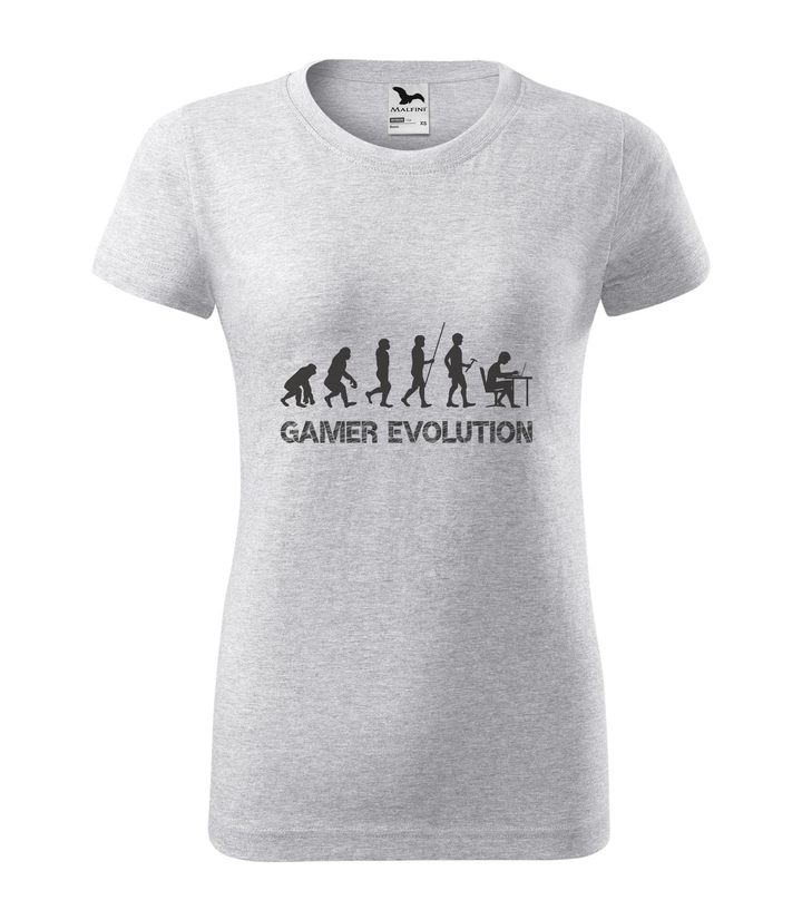 Gamer evolution - Női póló világosszürke