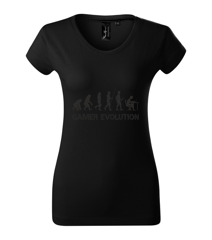 Gamer evolution - Prémium női póló fekete