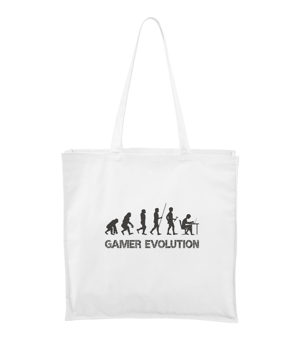 Gamer evolution - Vászontáska (43 x 43 cm) fehér