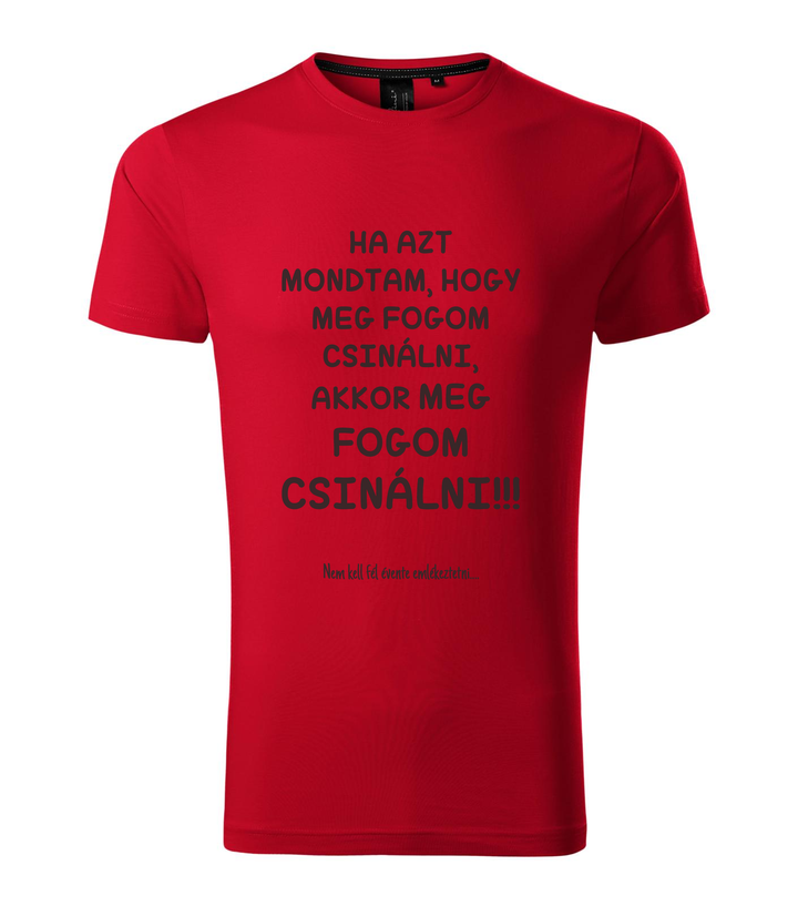 Ha azt mondtam, hogy meg fogom csinálni, akkor meg fogom csinálni, nem kell fél évente emlékeztetni - Prémium férfi póló F1 piros