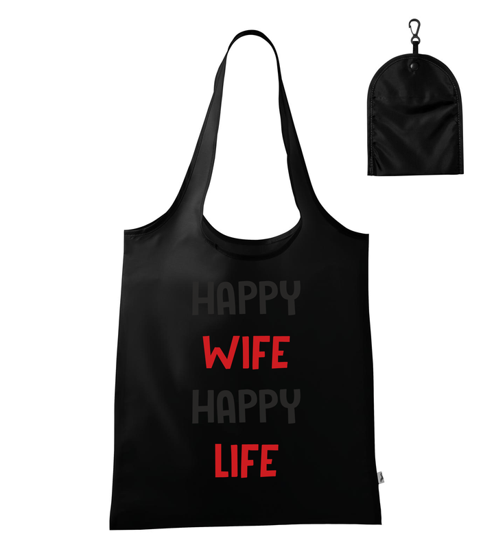 Happy wife happy life - Bevásárló táska fekete