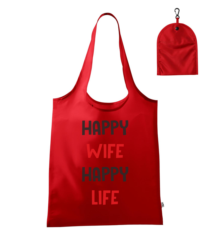 Happy wife happy life - Bevásárló táska piros
