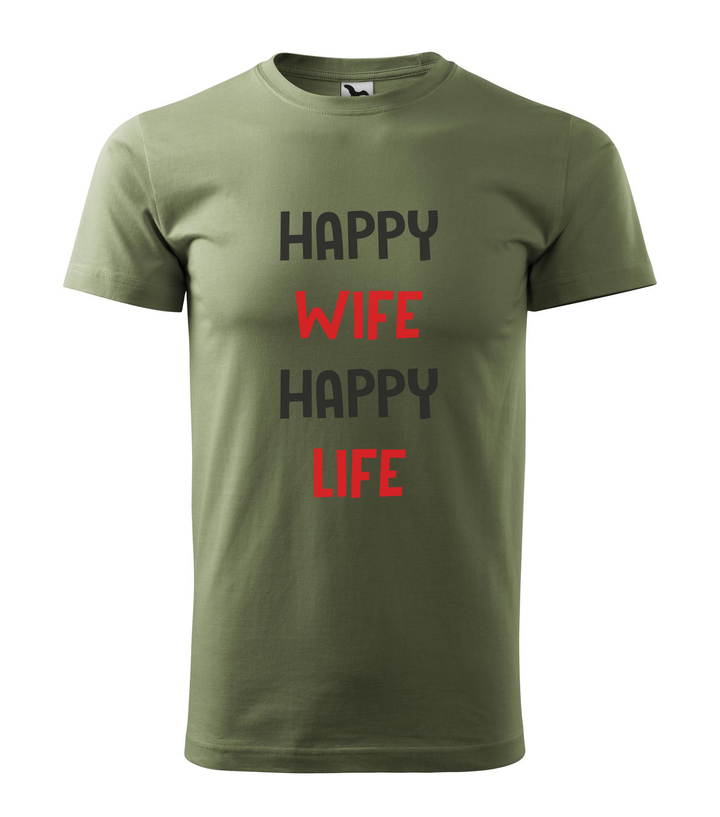 Happy wife happy life - Férfi póló khaki