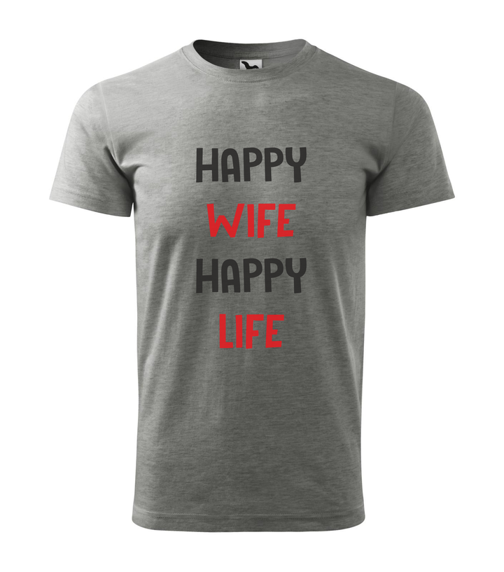 Happy wife happy life - Férfi póló sötétszürke