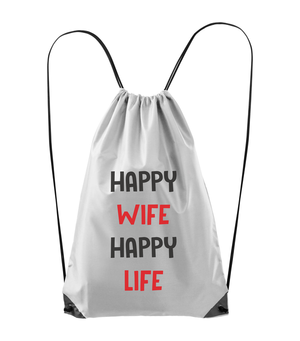 Happy wife happy life - Hátizsák fehér