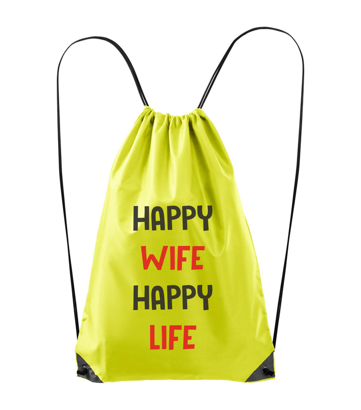 Happy wife happy life - Hátizsák neon sárga