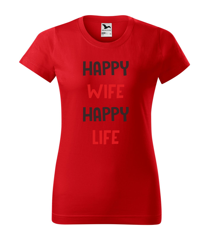 Happy wife happy life - Női póló piros
