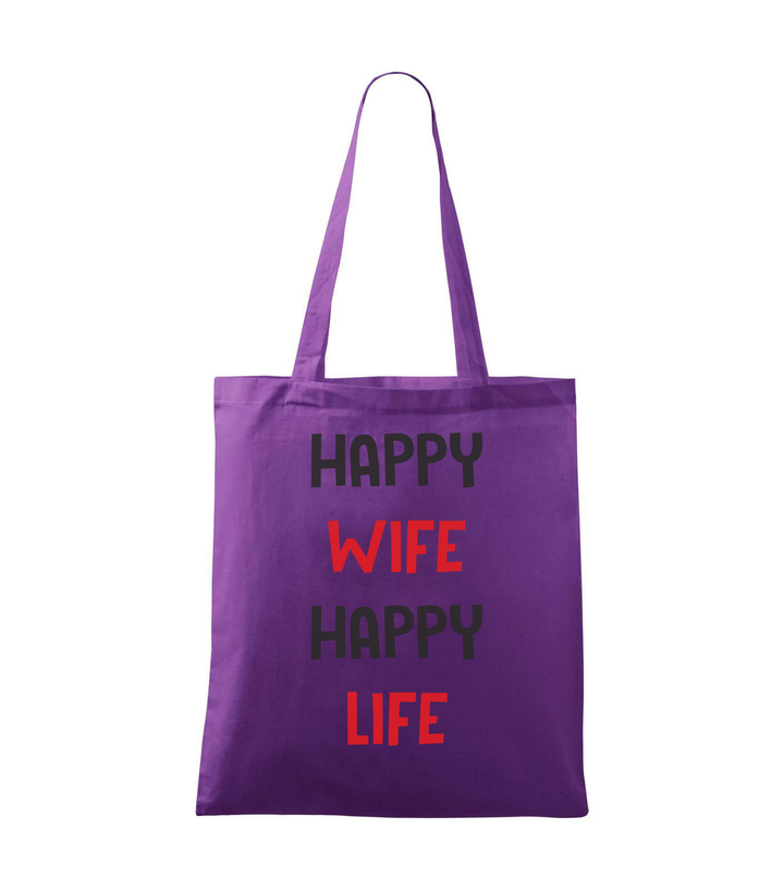 Happy wife happy life - Vászontáska (42 x 38 cm) lila