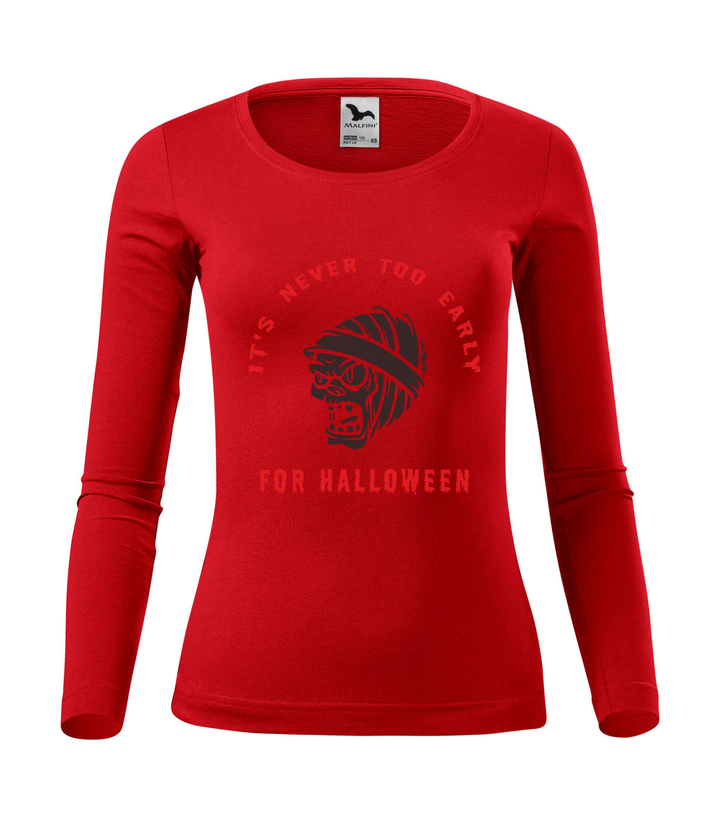 It's never to early for halloween - Hosszú ujjú női póló piros