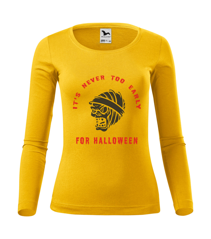It's never to early for halloween - Hosszú ujjú női póló sárga