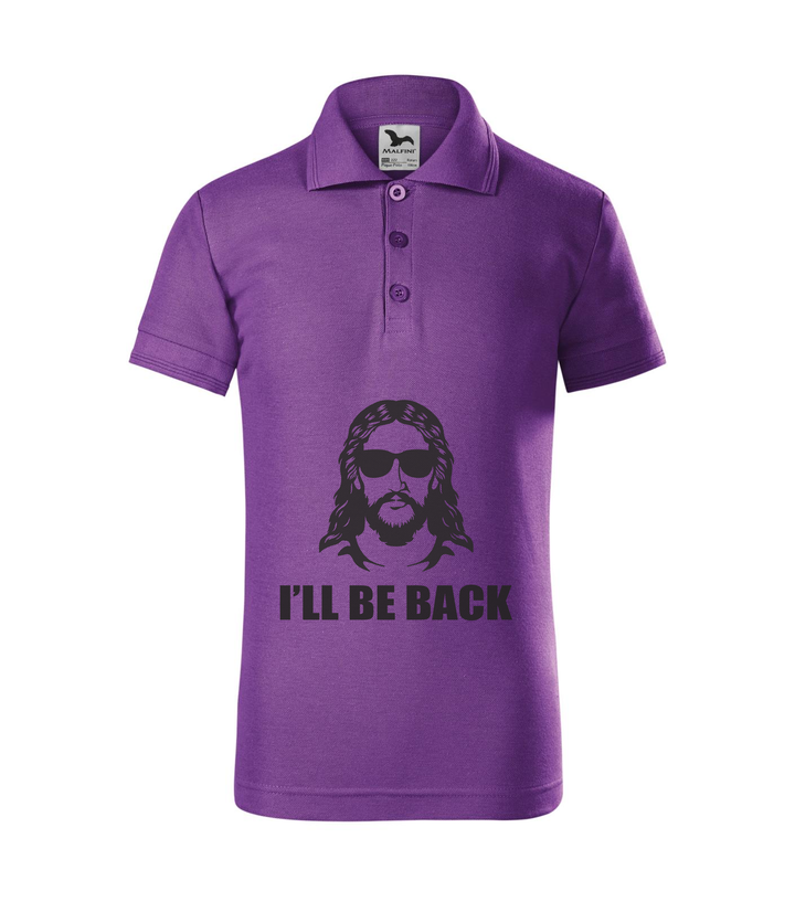 Jesus - I'll be back - Galléros gyerek póló lila
