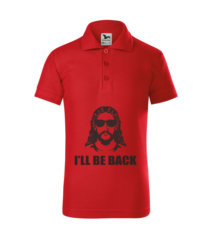 Jesus - I'll be back - Galléros gyerek póló piros