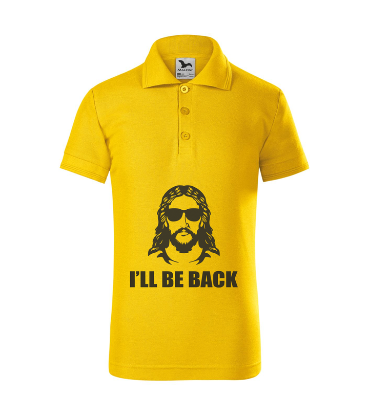 Jesus - I'll be back - Galléros gyerek póló sárga