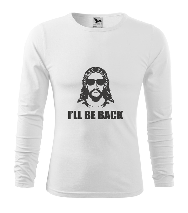 Jesus - I'll be back - Hosszú ujjú férfi póló fehér