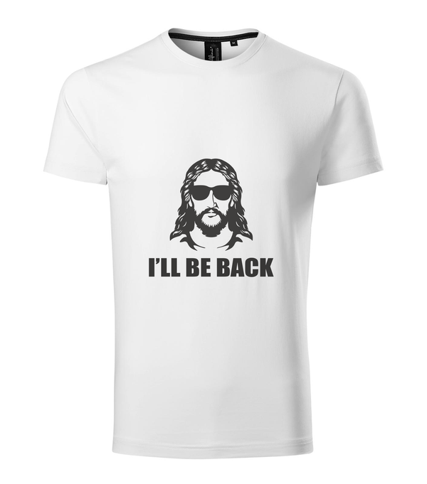 Jesus - I'll be back - Prémium férfi póló fehér
