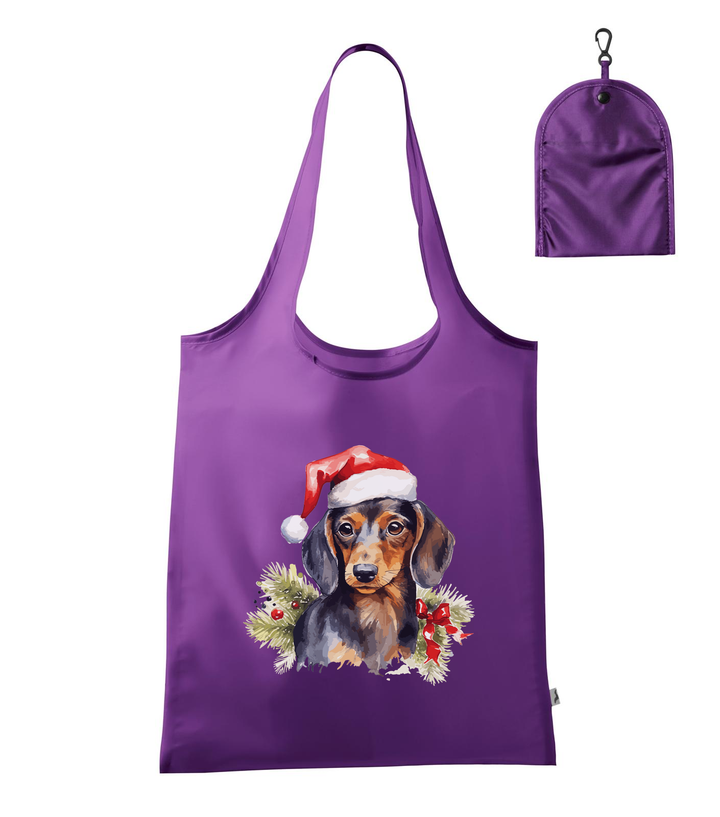 Karácsonyi tacskó - Bevásárló táska lila