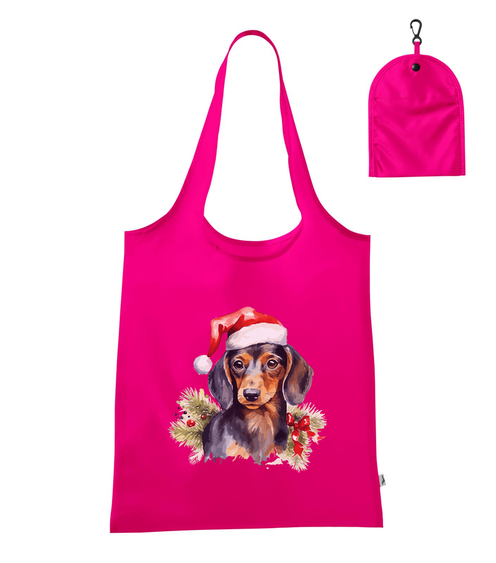 Karácsonyi tacskó - Bevásárló táska neon rózsaszín