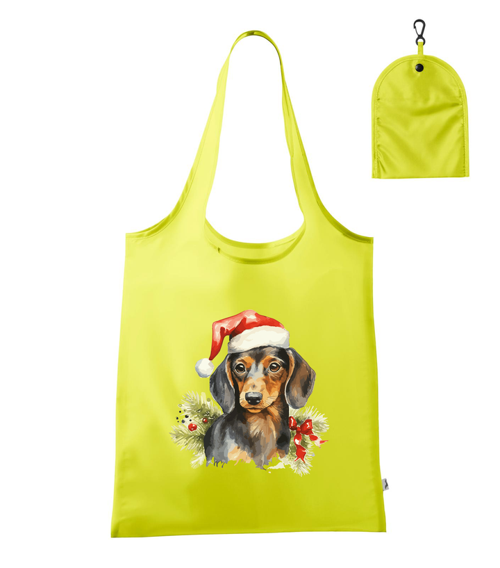 Karácsonyi tacskó - Bevásárló táska neon sárga