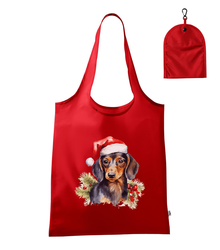 Karácsonyi tacskó - Bevásárló táska piros