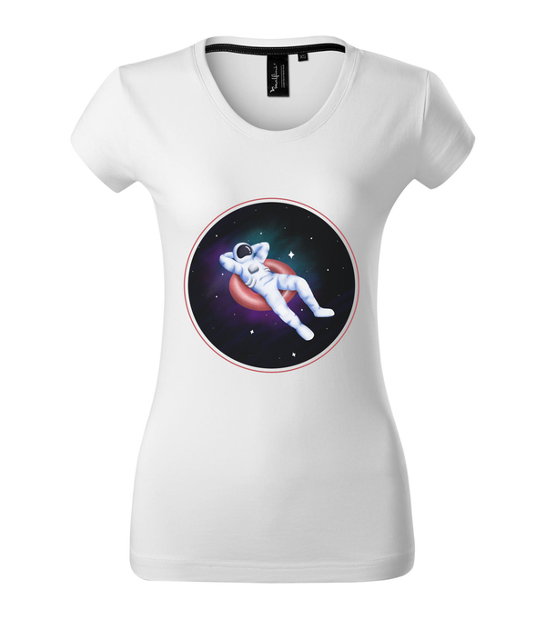 Laza asztronauta - Prémium női póló fehér