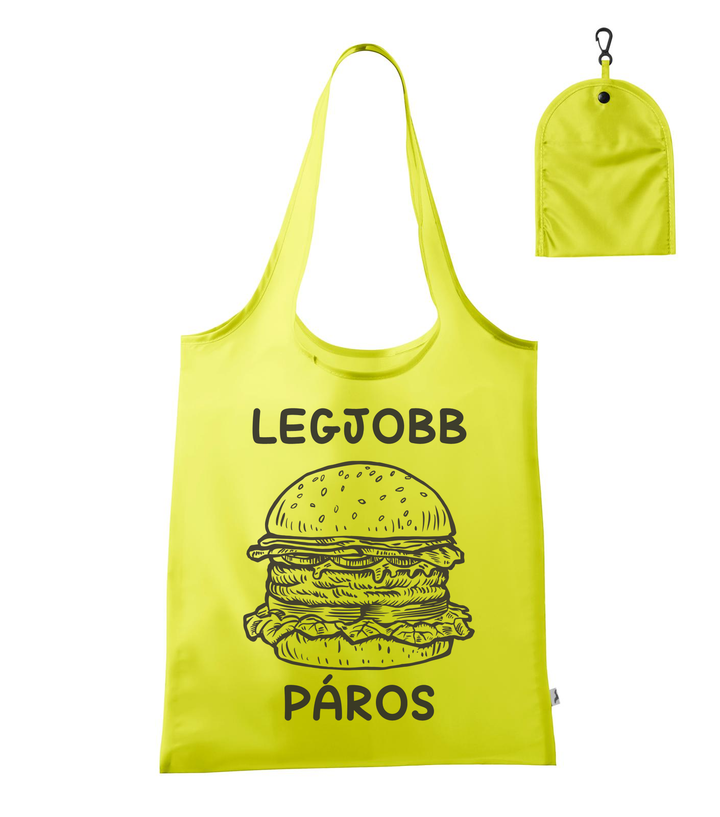 Legjobb páros - Hamburger - Bevásárló táska neon sárga