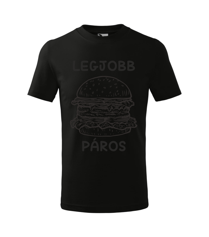 Legjobb páros - Hamburger - Gyerek póló fekete