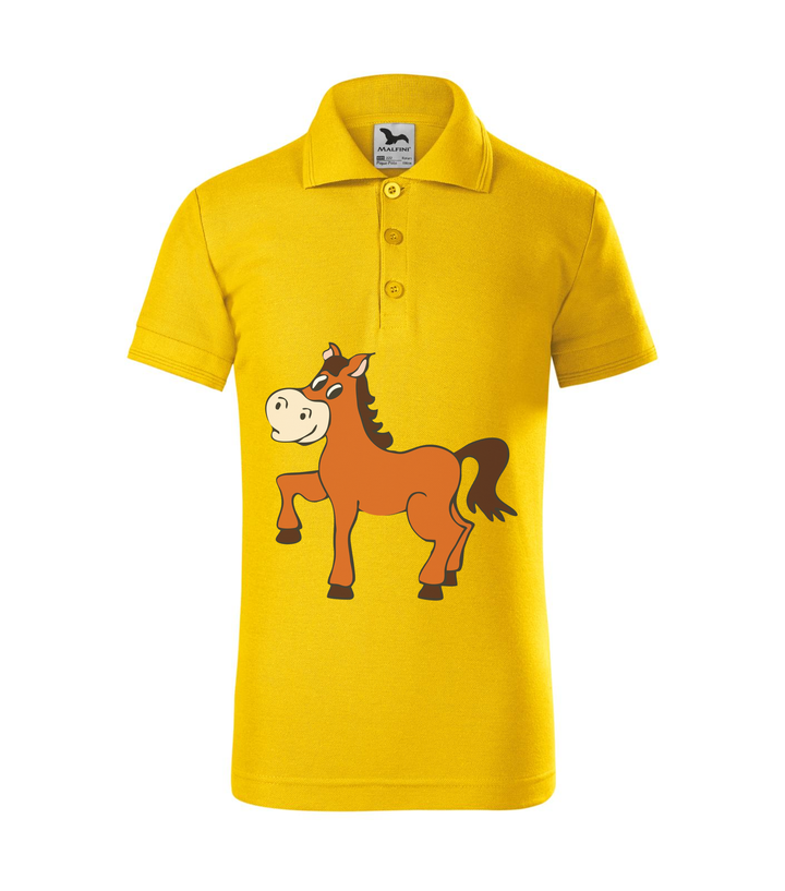 Ló - Galléros gyerek póló sárga