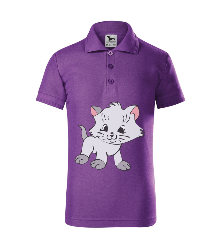 Macska - Galléros gyerek póló lila
