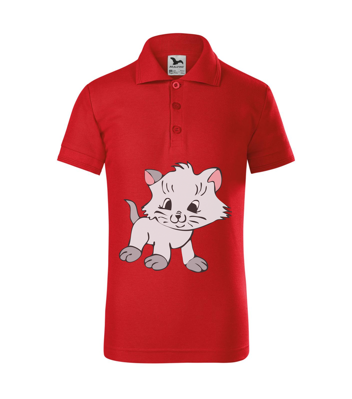 Macska - Galléros gyerek póló piros