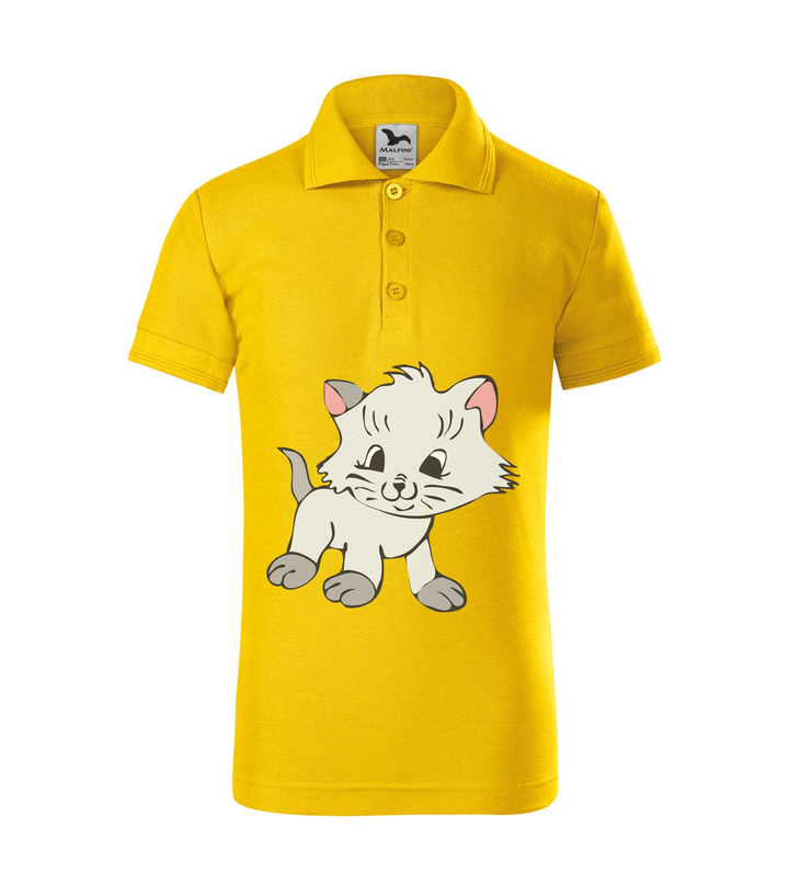 Macska - Galléros gyerek póló sárga