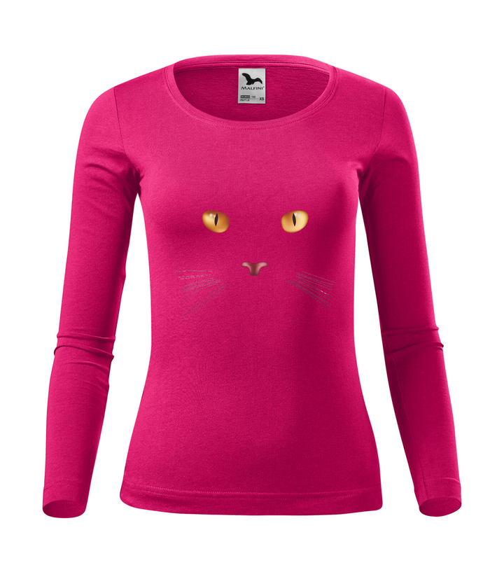 Macska arc - Hosszú ujjú női póló málna