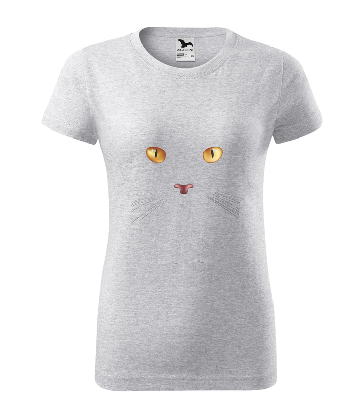 Macska arc - Női póló világosszürke