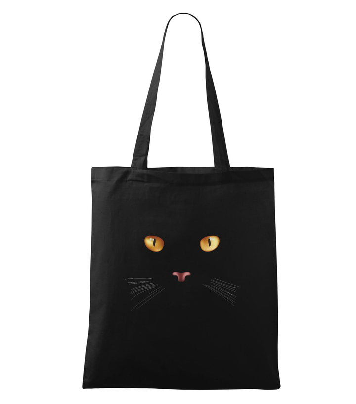 Macska arc - Vászontáska (42 x 38 cm) fekete