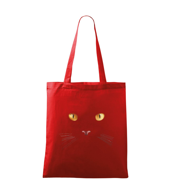 Macska arc - Vászontáska (42 x 38 cm) piros