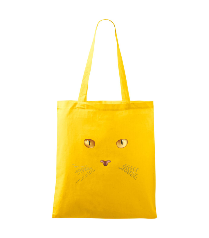 Macska arc - Vászontáska (42 x 38 cm) sárga