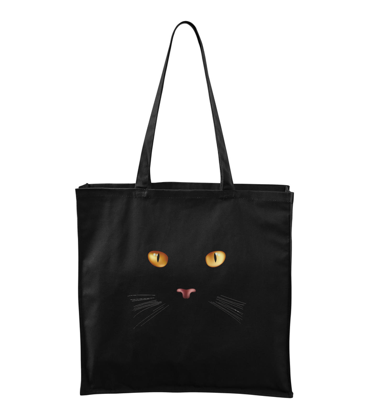 Macska arc - Vászontáska (43 x 43 cm) fekete