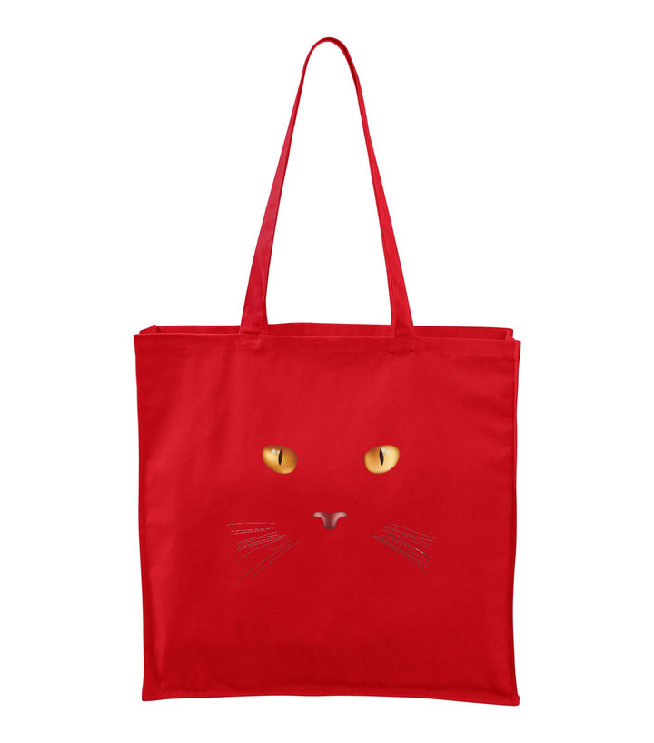 Macska arc - Vászontáska (43 x 43 cm) piros