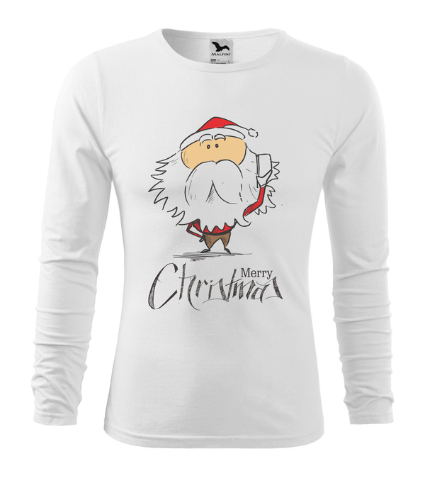 Merry Christmas Santa Claus 3 - Hosszú ujjú férfi póló fehér