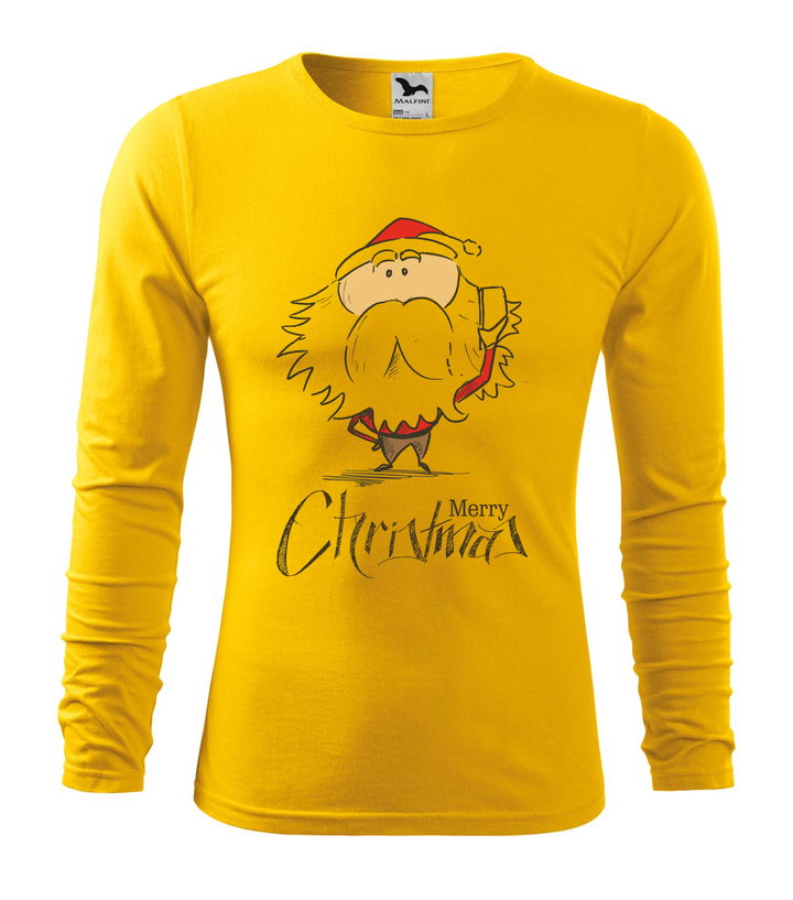 Merry Christmas Santa Claus 3 - Hosszú ujjú férfi póló sárga