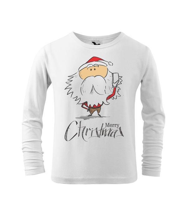 Merry Christmas Santa Claus 3 - Hosszú ujjú gyerek póló fehér