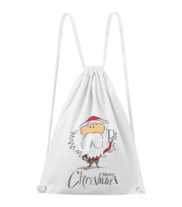 Merry Christmas Santa Claus 3 - Pamut hátizsák fehér