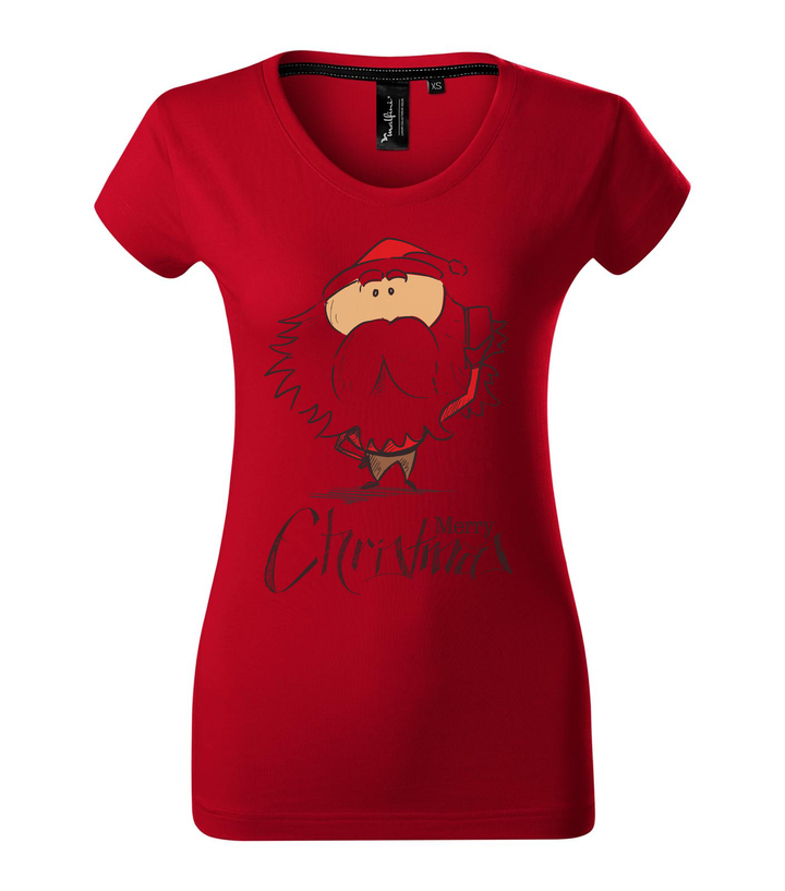 Merry Christmas Santa Claus 3 - Prémium női póló F1 piros
